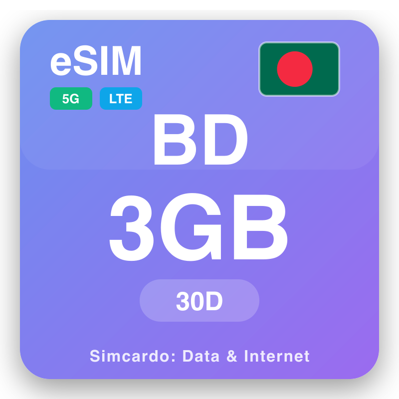 eSIM BD - mahere raraunga haere me te ipurangi pūkoro