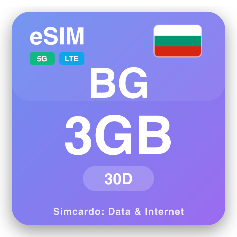 eSIM Бугарска - planovi podataka za putovanje i mobilni internet