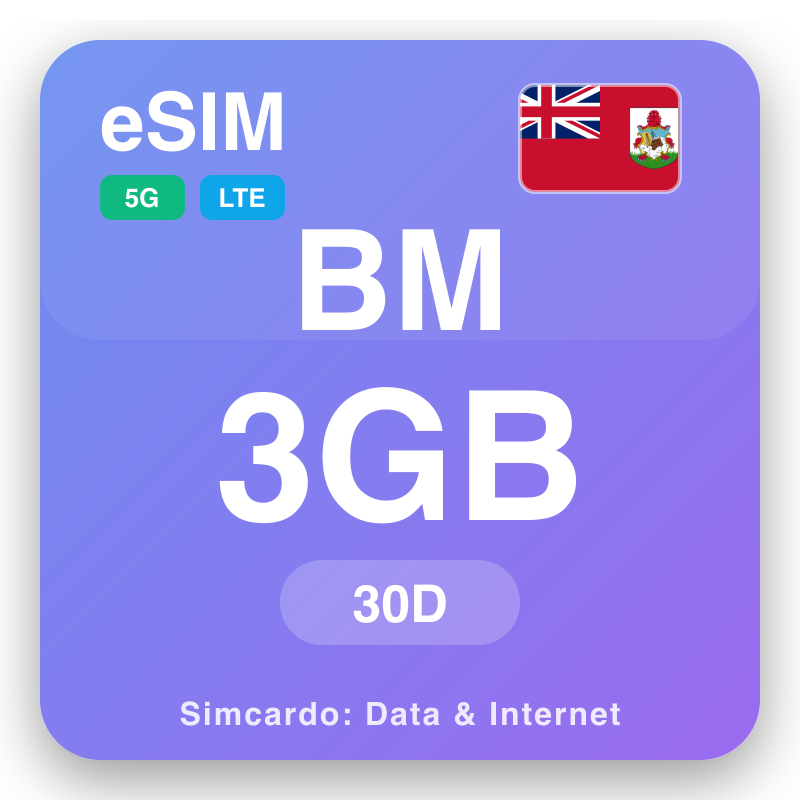eSIM Bermuda - gói dữ liệu du lịch và internet di động