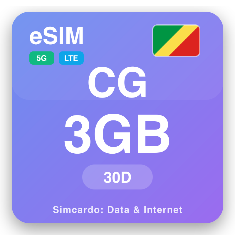 eSIM Kongo-Brazzaville - reisedataplaner og mobil internett