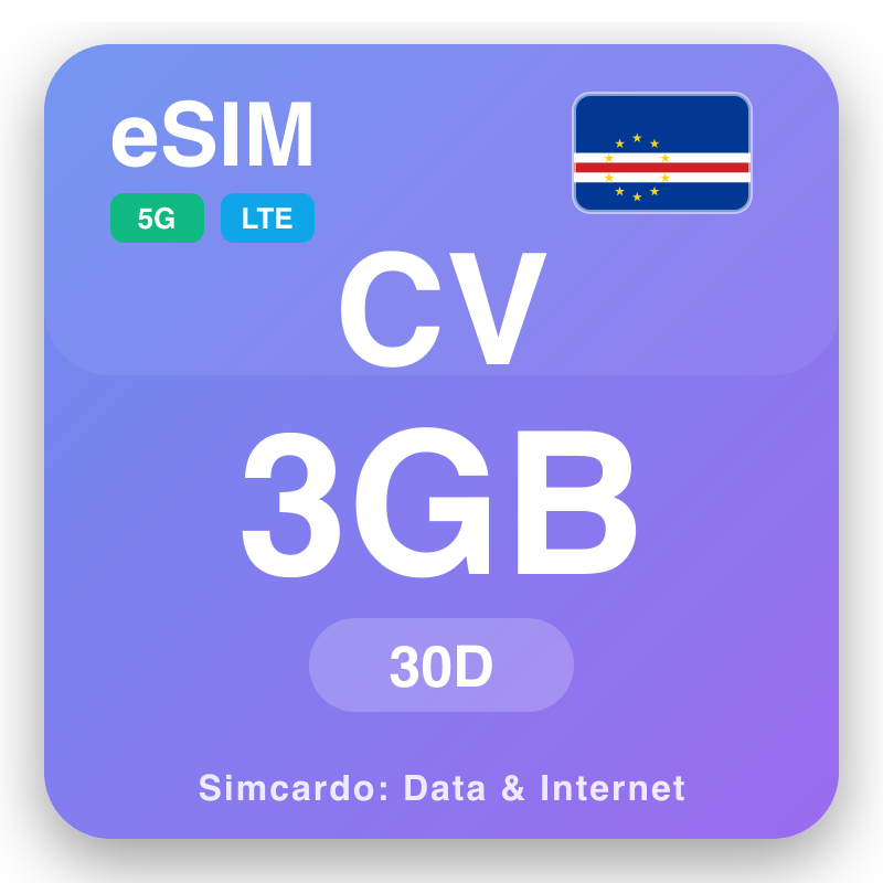 eSIM Cape Verde 3 GB ka 30 matsatsi