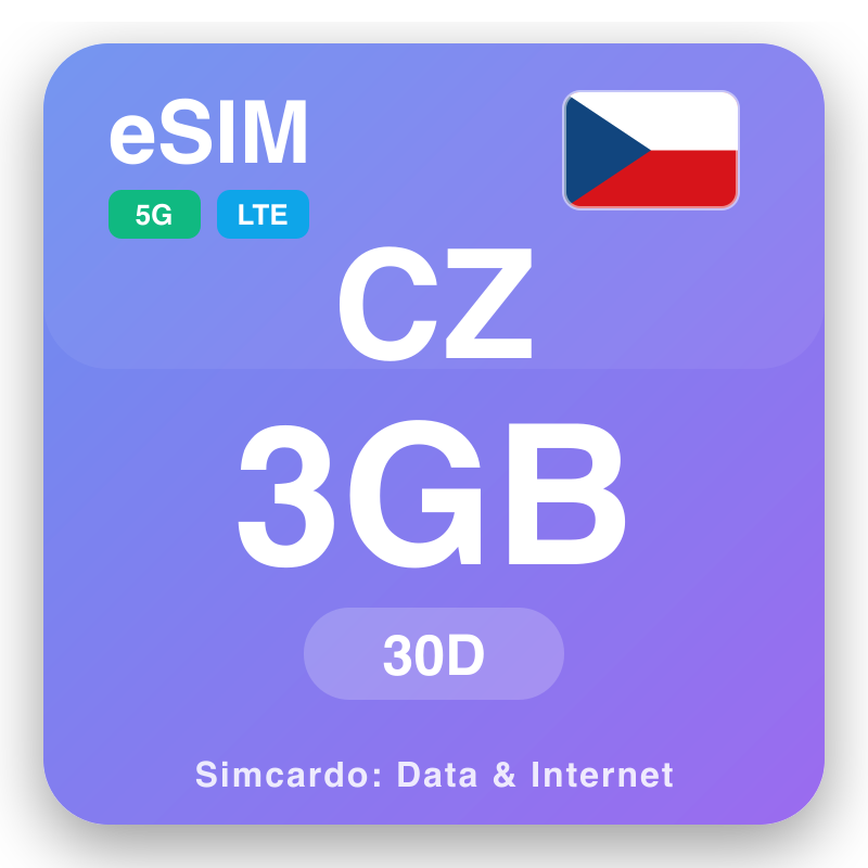 eSIM Jamhuriyar Cak 3 GB na 30 kwanaki
