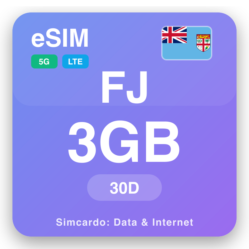 eSIM Fiji 3 GB voor 30 dagen