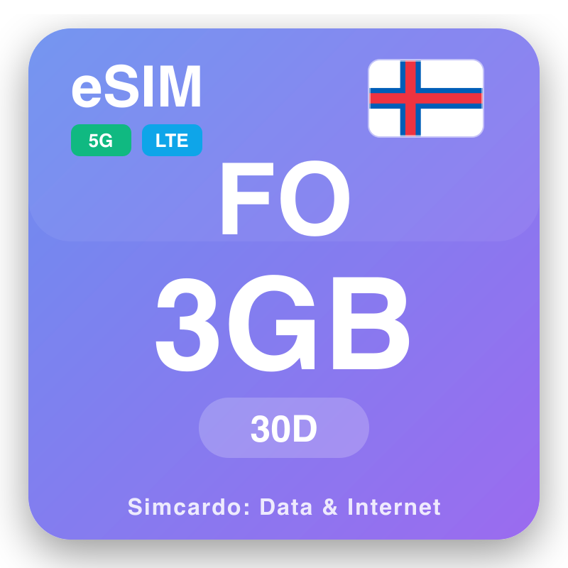 eSIM Na h-Eileanan Fàro 3 GB air 30 làithean
