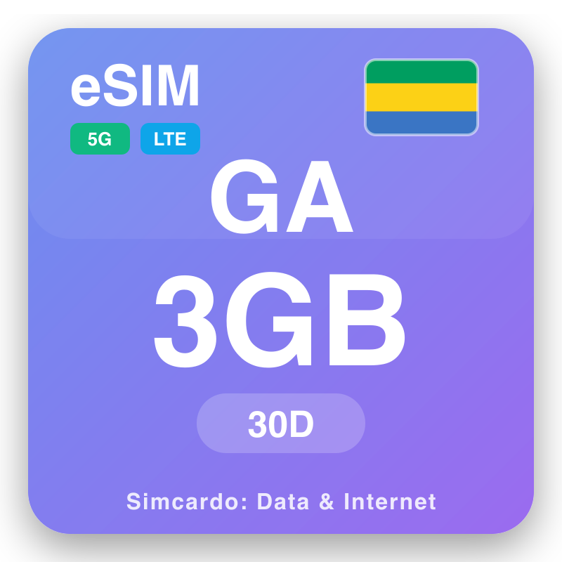 eSIM Gabon 3 GB ka 30 matsatsi