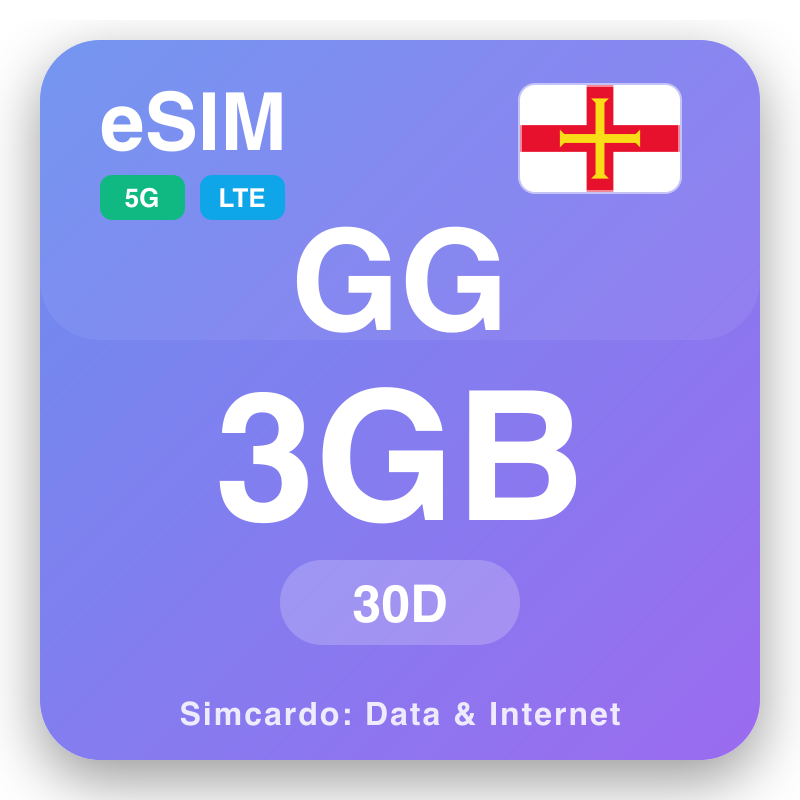 eSIM Guernesey 3 GB para 30 días