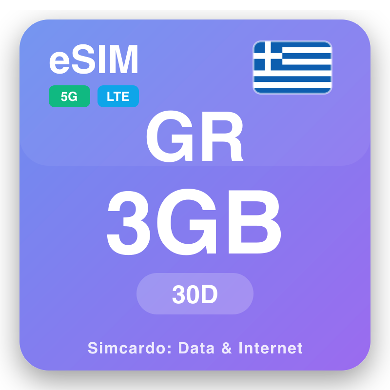eSIM Ugiriki - mipango ya data za kusafiri na mtandao wa simu