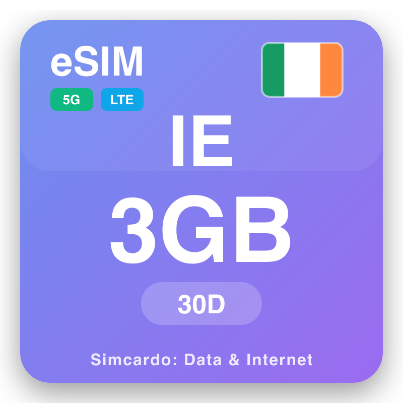 eSIM Ireland - reisdataplannen en mobiel internet