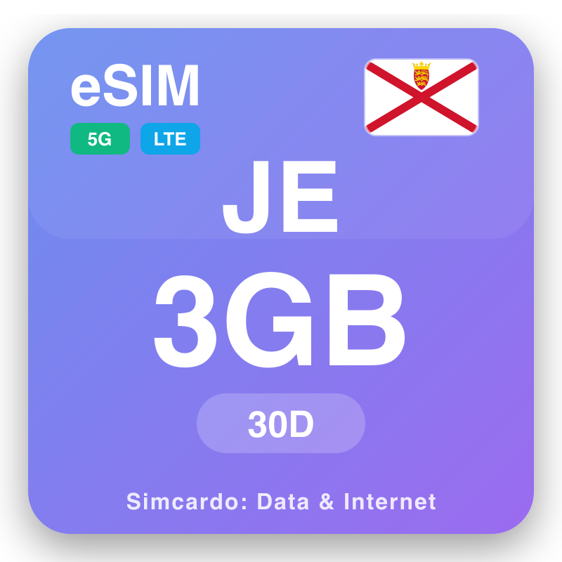 eSIM Jersey - datové tarify a mobilní internet pro cestování
