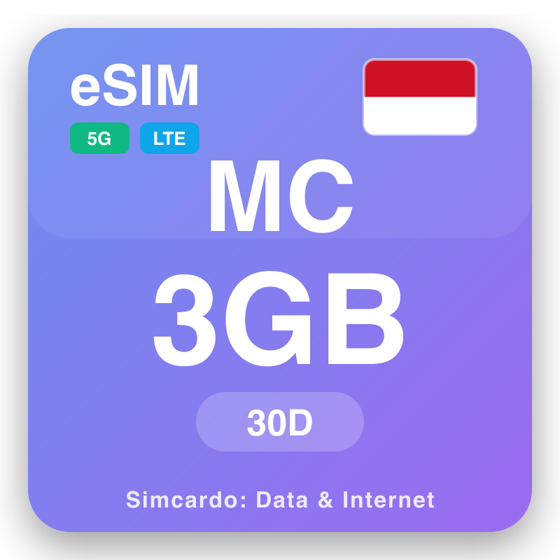 eSIM Monako - shirye-shiryen bayanai na tafiya da intanet na wayar hannu