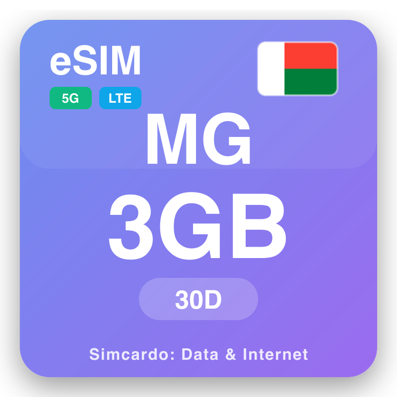 eSIM Madagascar - na plan ni data ni lako kei na internet ni mobile