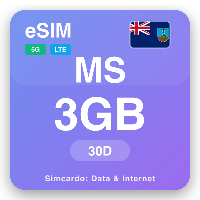 eSIM മൊണ്ടെസരത്ത് 3 GB 30 ദിവസങ്ങൾ ക്കായി