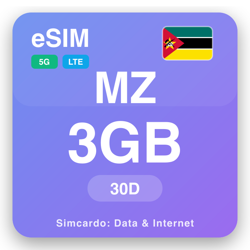 eSIM Mozambique 3 GB para 30 ñiqin