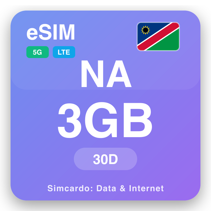 eSIM Namibia 3 GB ji bo 30 dagen