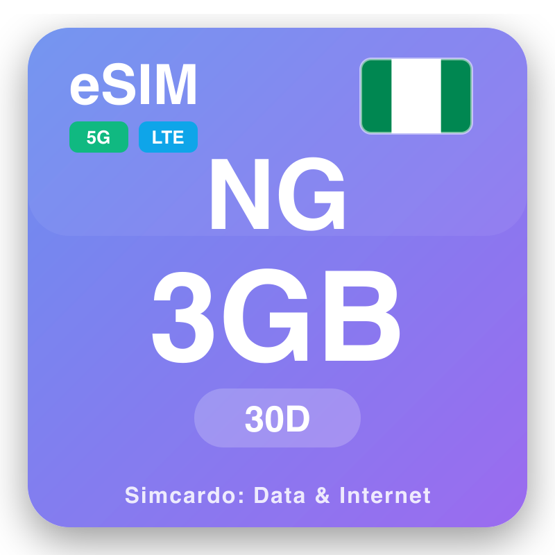 eSIM Nigeria 3 GB cho 30 ngày
