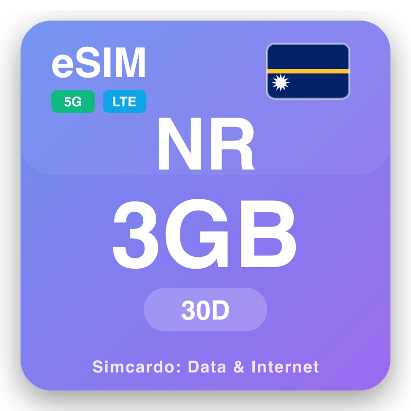 eSIM Nauru 3 GB fun 30 ọjọ