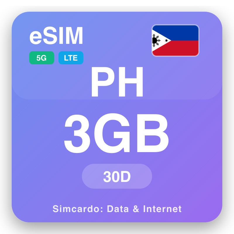 eSIM Филипини 3 GB za 30 dana