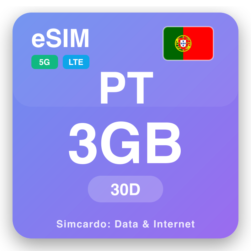 eSIM Португалија 3 GB za 30 dana