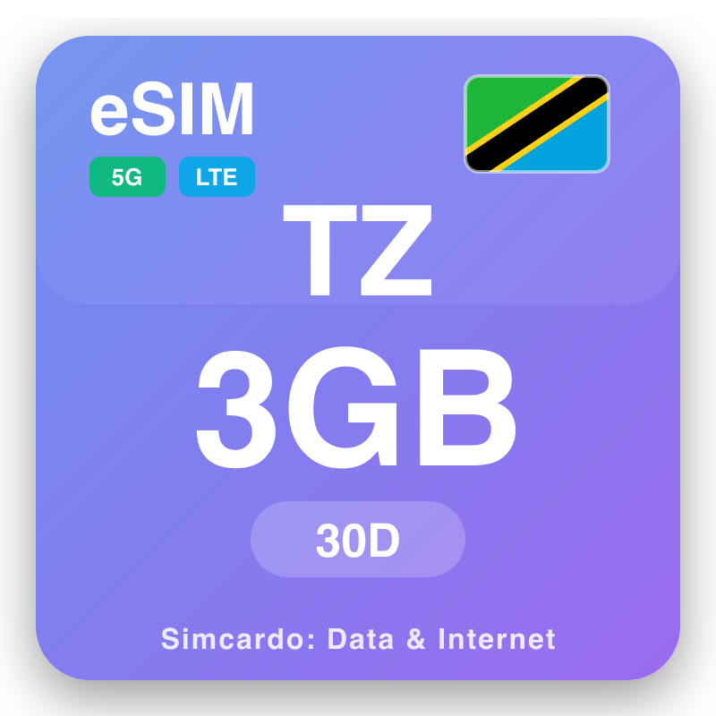 eSIM Tanzania 3 GB cho 30 ngày