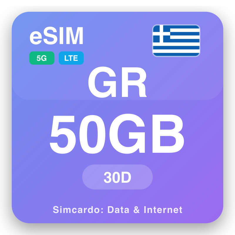 eSIM Grčka 50 GB za 30 dana