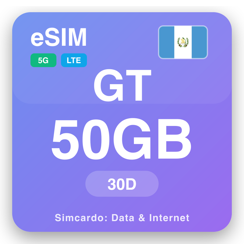 eSIM Guatemala - plan done vwayaj ak entènèt mobil