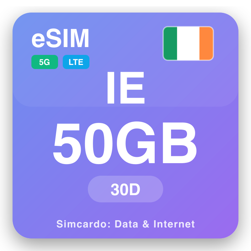 eSIM Ireland - reisdataplannen en mobiel internet