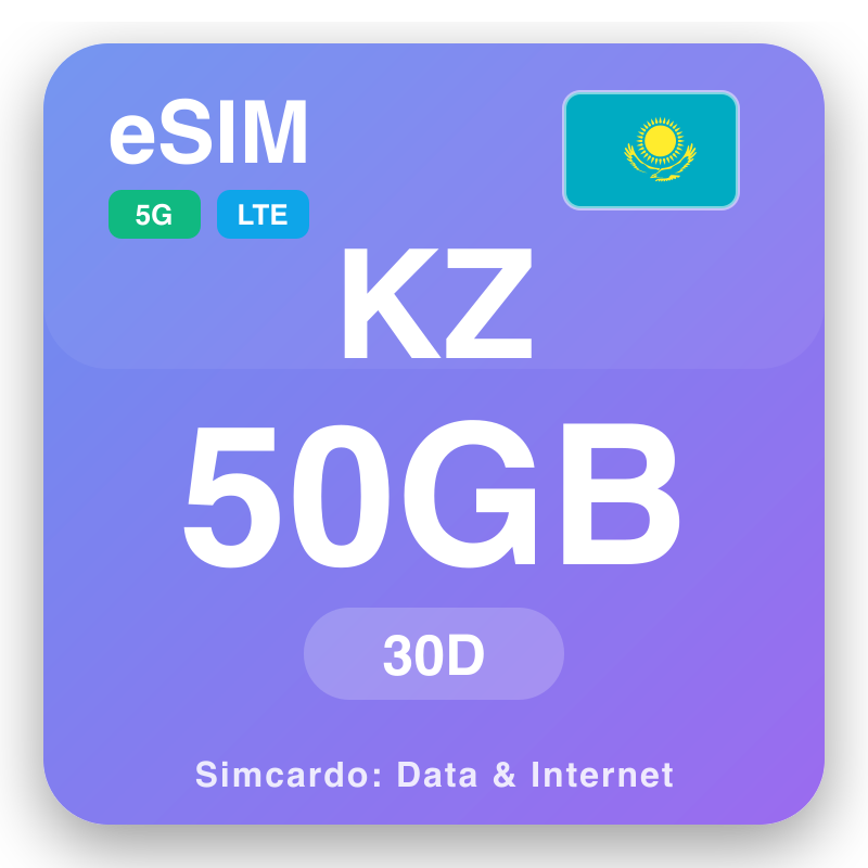 eSIM Kazakhstan 50 GB ka 30 matsatsi