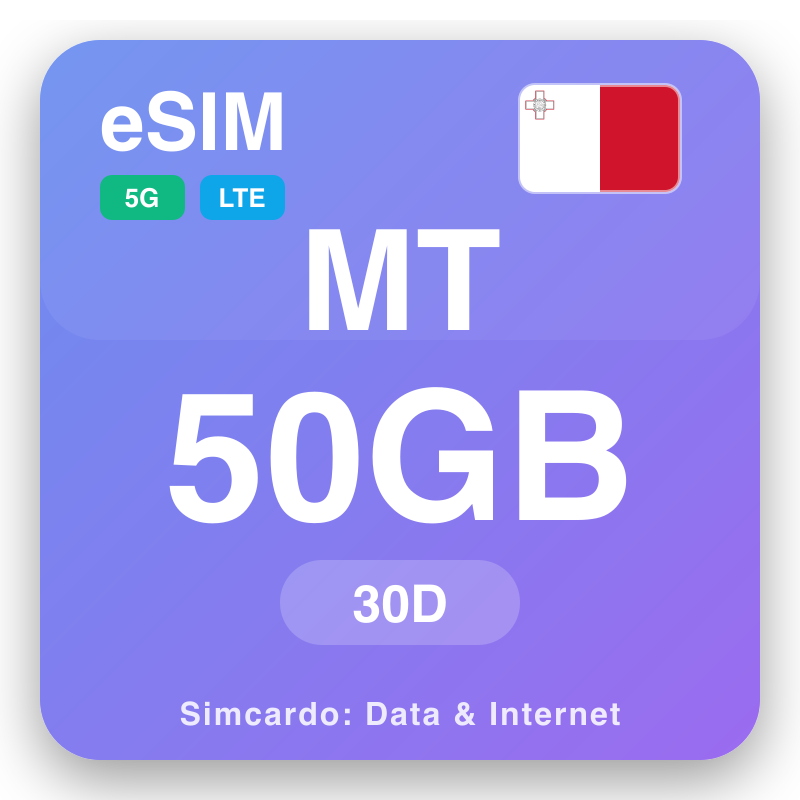 eSIM Malta - rencana data perjalanan dan internet seluler