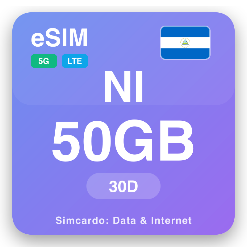 eSIM Nikaragoà - drafitra angona ho an'ny dia sy internet mobile