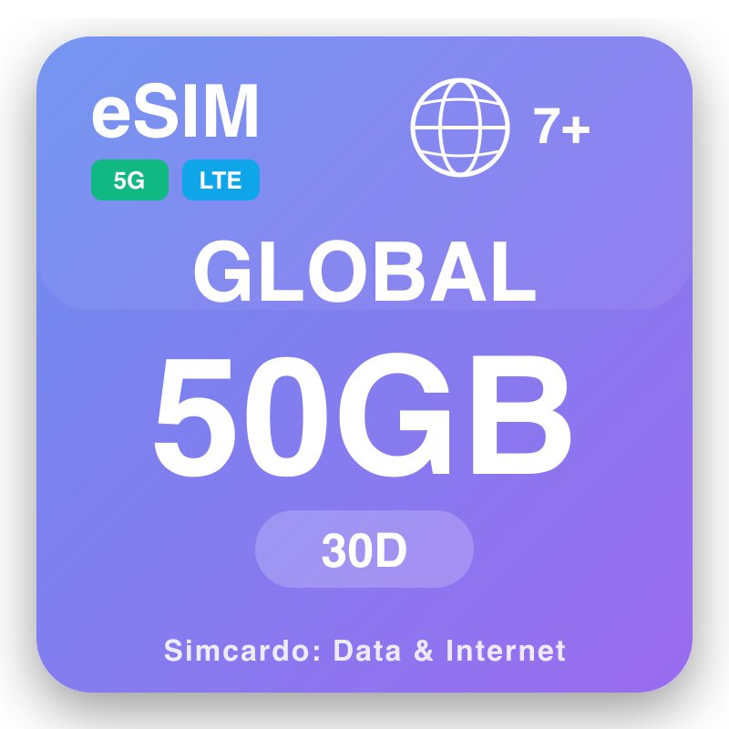 eSIM CENAM 50 GB cho 30 ngày