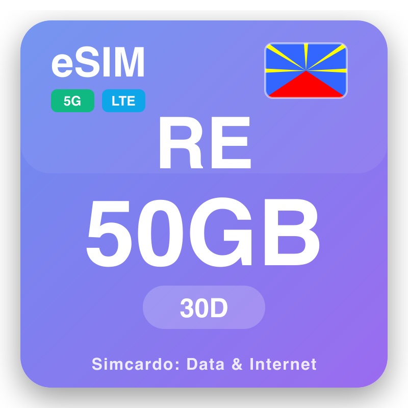 eSIM Réunion - plan done vwayaj ak entènèt mobil