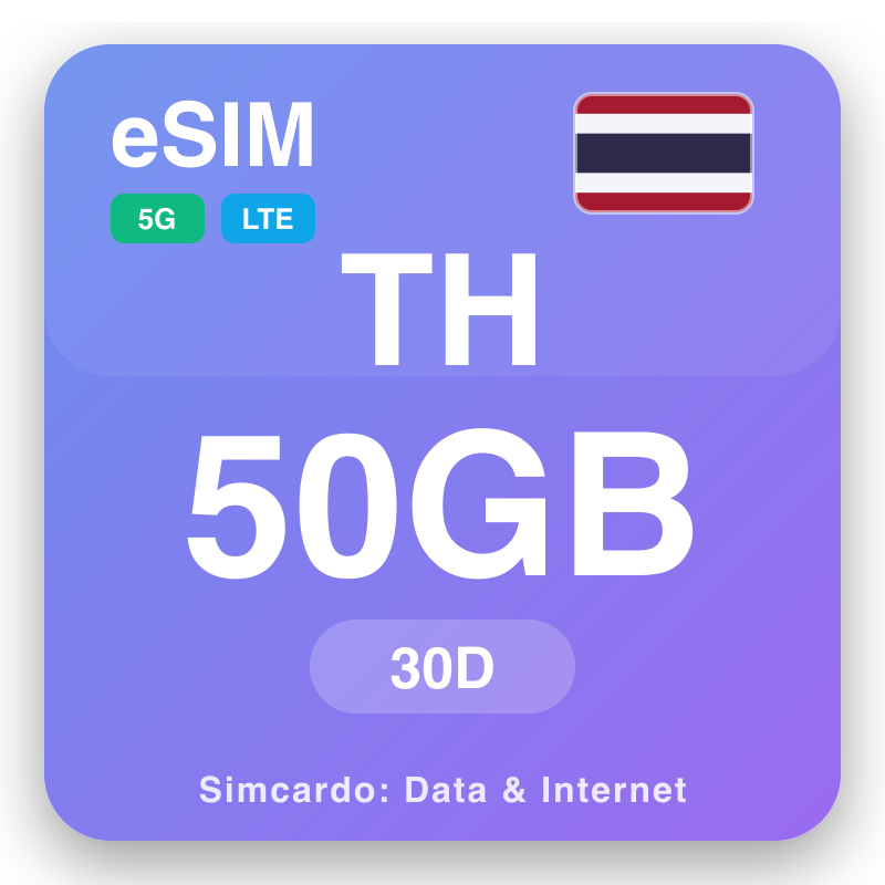 eSIM Dùthaich nan Tàidh 50 GB air 30 làithean