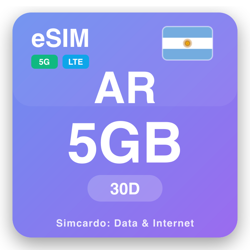 eSIM Argentina 5 GB i 30 dager