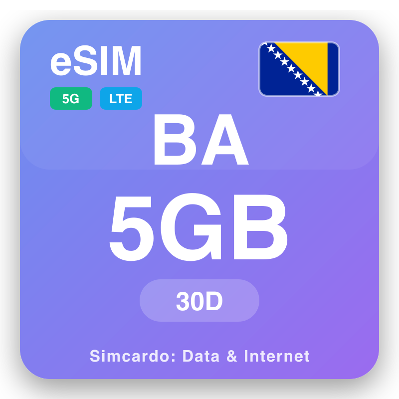 eSIM BA 5 GB mo 30 ra