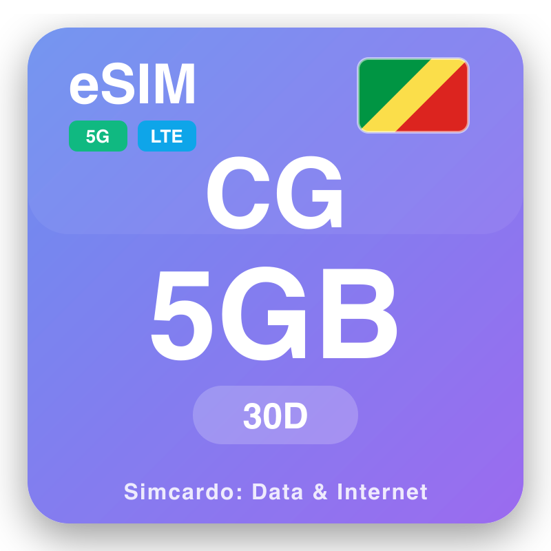 eSIM Kongo 5 GB muddo 30 maalmo