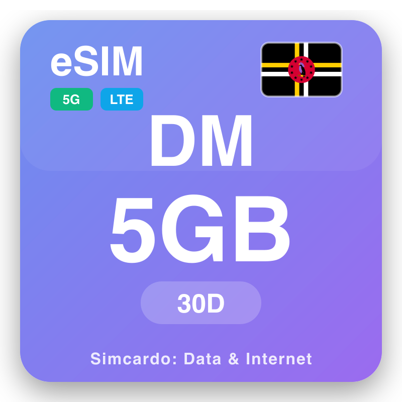 eSIM Dominica 5 GB untuk 30 hari