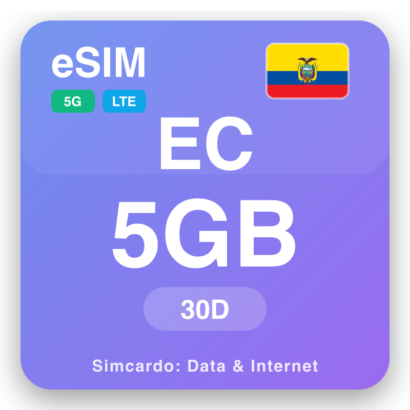 eSIM Ecuador 5 GB cho 30 ngày