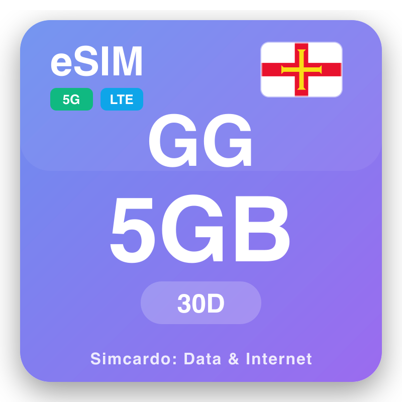 eSIM Guernsey 5 GB na 30 dní