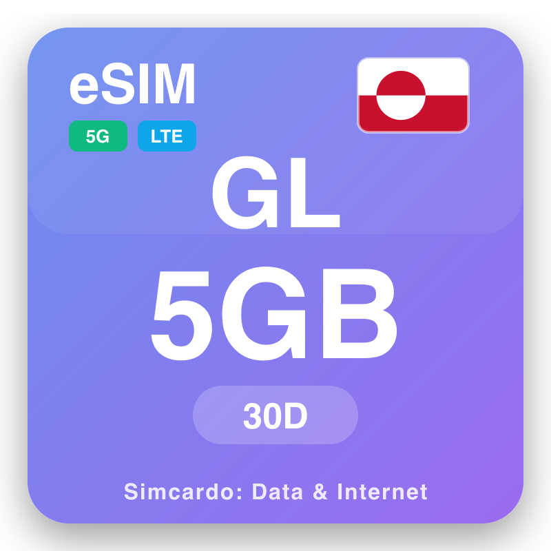 eSIM Greenland 5 GB kwa 30 siku