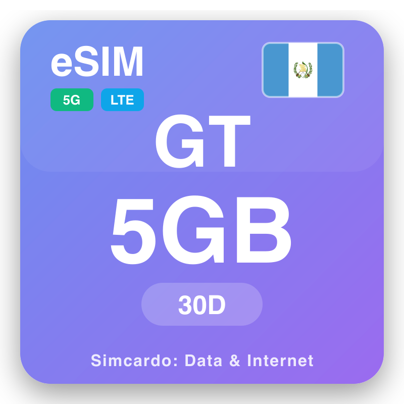 eSIM Guatemala - plan done vwayaj ak entènèt mobil