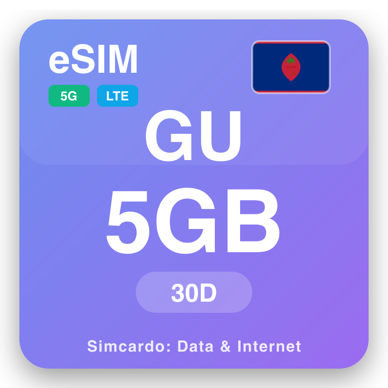 eSIM Guamu - awọn eto data irin-ajo ati intanẹẹti alagbeka