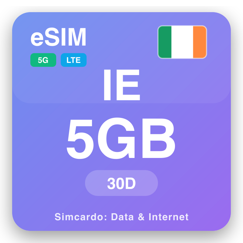 eSIM Ireland - reisdataplannen en mobiel internet