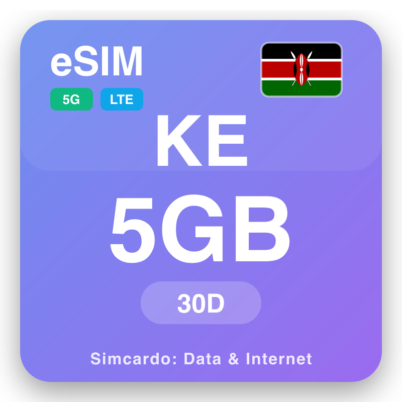 eSIM Kenya - reisedataplaner og mobil internett