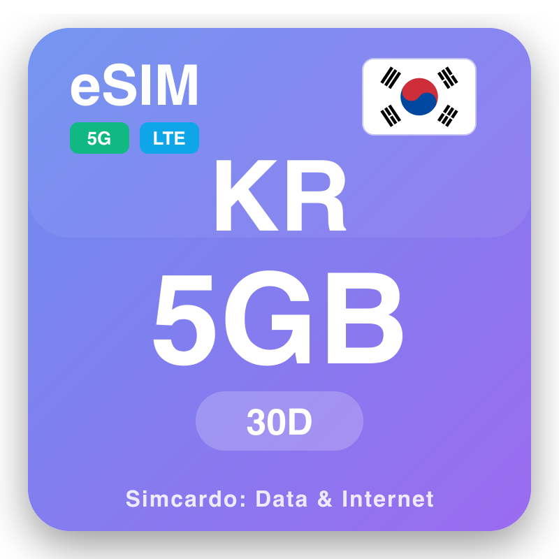 eSIM Südkorea - Reisendatenpläne und mobiles Internet