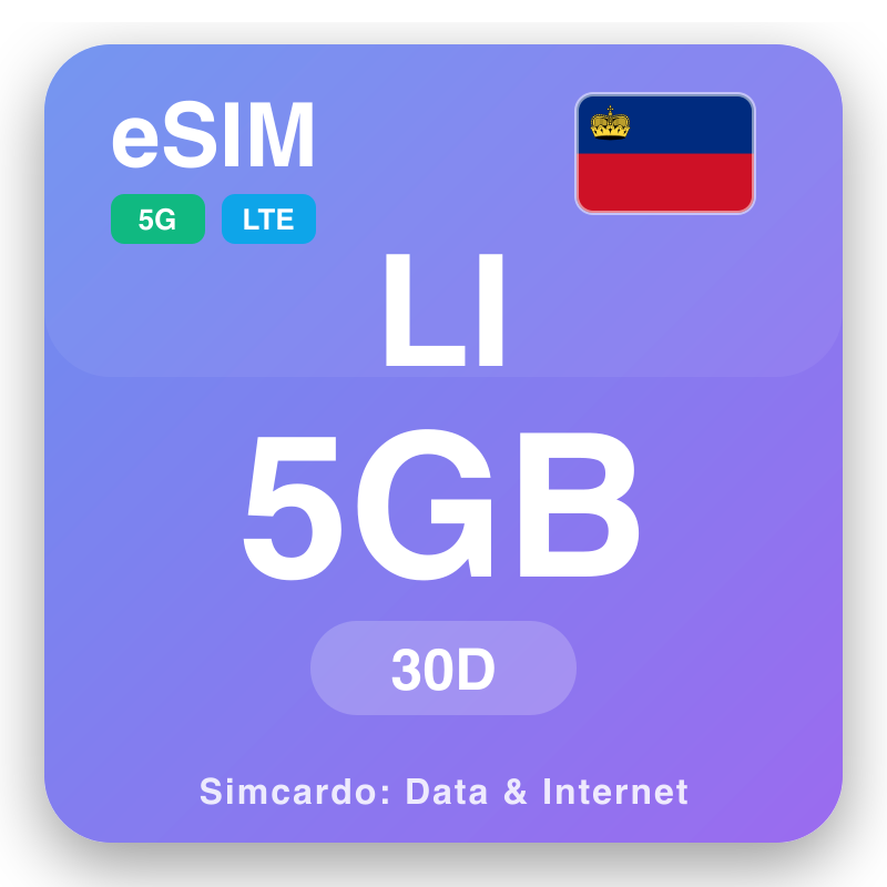 eSIM Liechtenstein - planes de datos para viajes e internet móvil