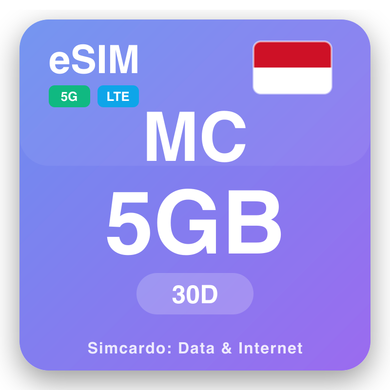 eSIM Monako - shirye-shiryen bayanai na tafiya da intanet na wayar hannu
