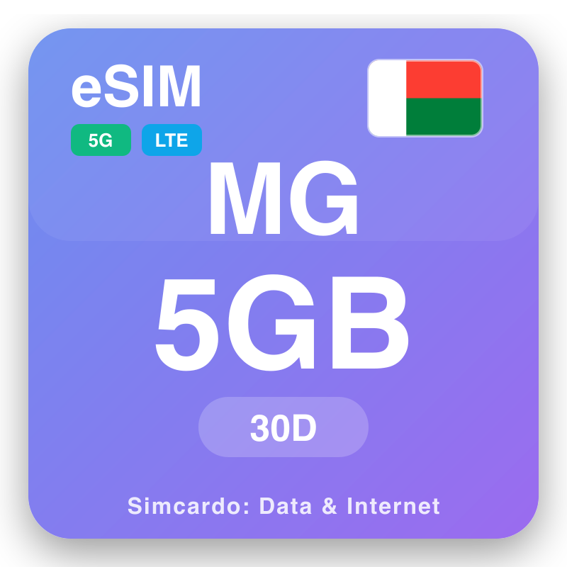 eSIM Madagascar - na plan ni data ni lako kei na internet ni mobile