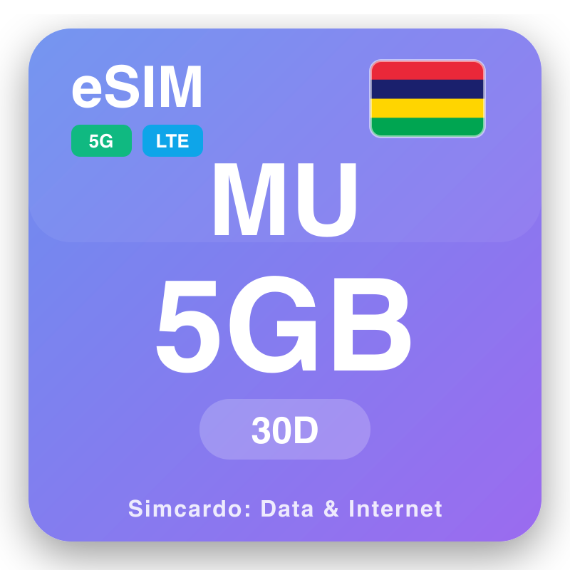 eSIM MU 5 GB no ka 30 mau lā