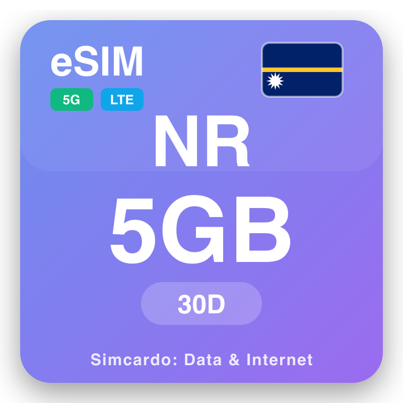 eSIM നൗറു 5 GB 30 ദിവസങ്ങൾ ക്കായി