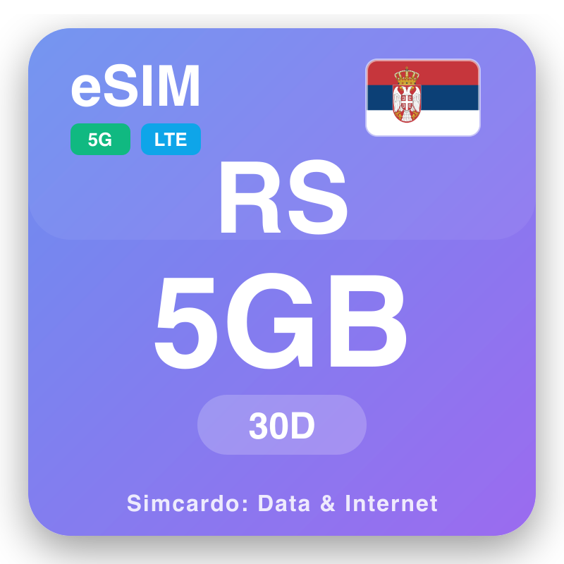eSIM Србија 5 GB za 30 dana